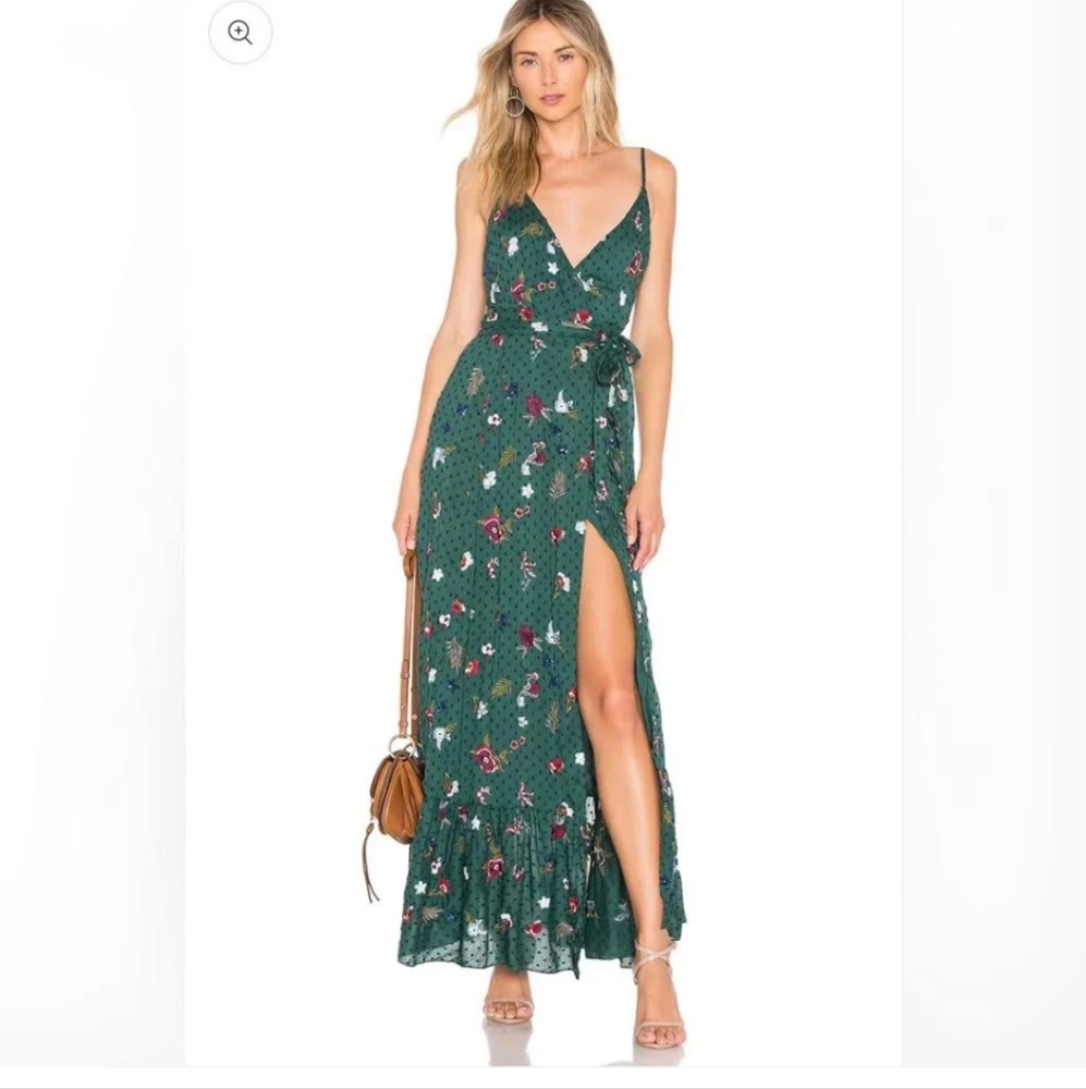 Tularosa Embroidered Aubrie Maxi Wrap Dress size S